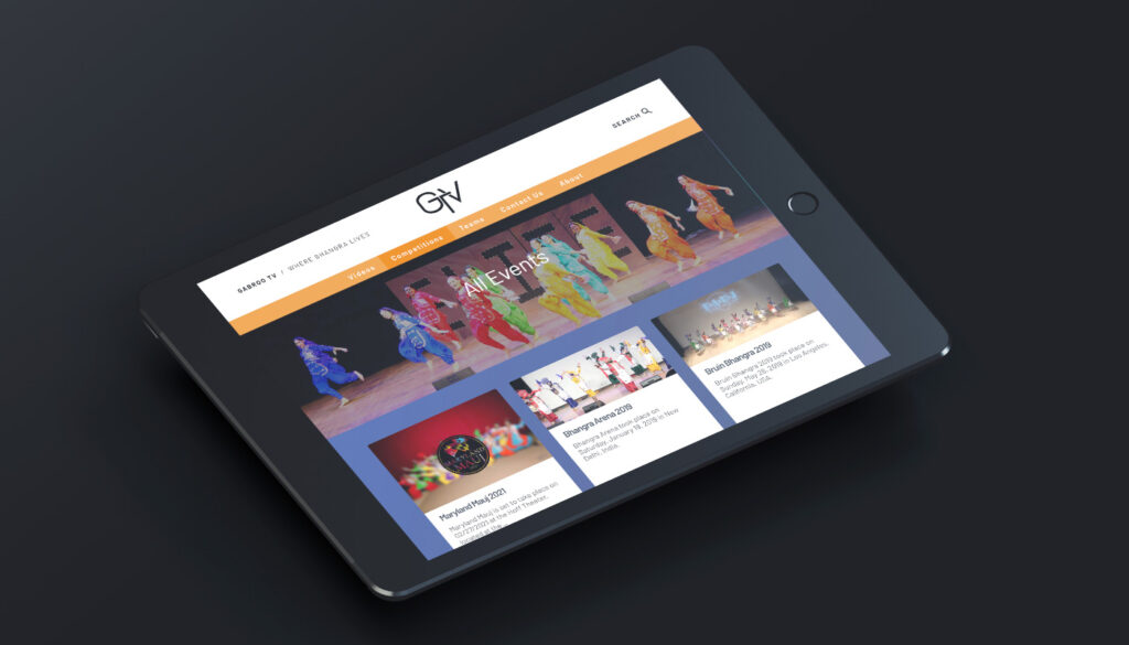 Gabroo Tv Website Design, Events page